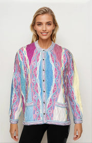 Mati - Pastal Ladies Long Cardigan Geccu 3D Multi Colour