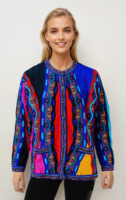 Mati - Bright Ladies Long Cardigan Geccu 3D Multi Colour