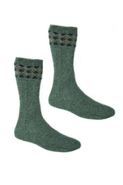 Mint Possum Merino Wave Trim Socks
