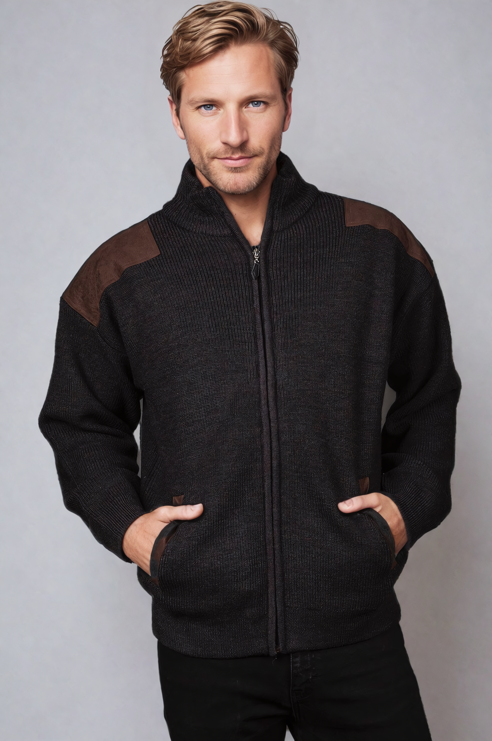 Timber Zip Jacket with Elbow and Shoulder Patches