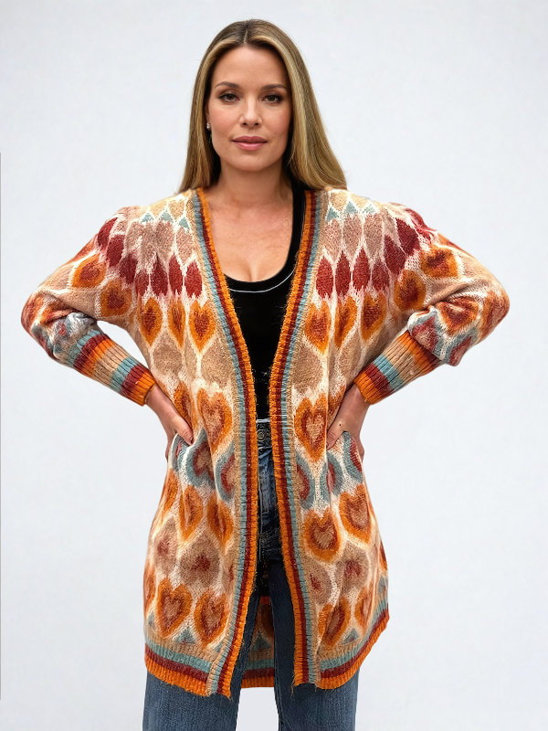 Dusty Heart Fluffy Oversized Cardigan Shop Cozy Style