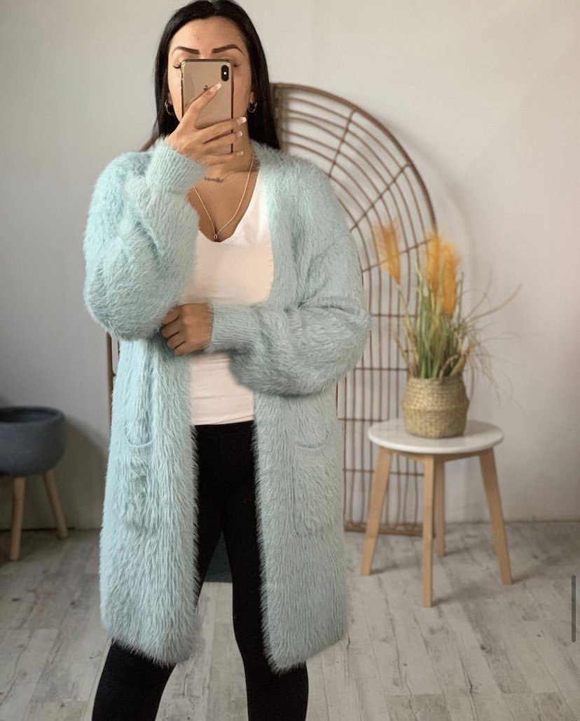 Oversized fluffy cheap cardigan