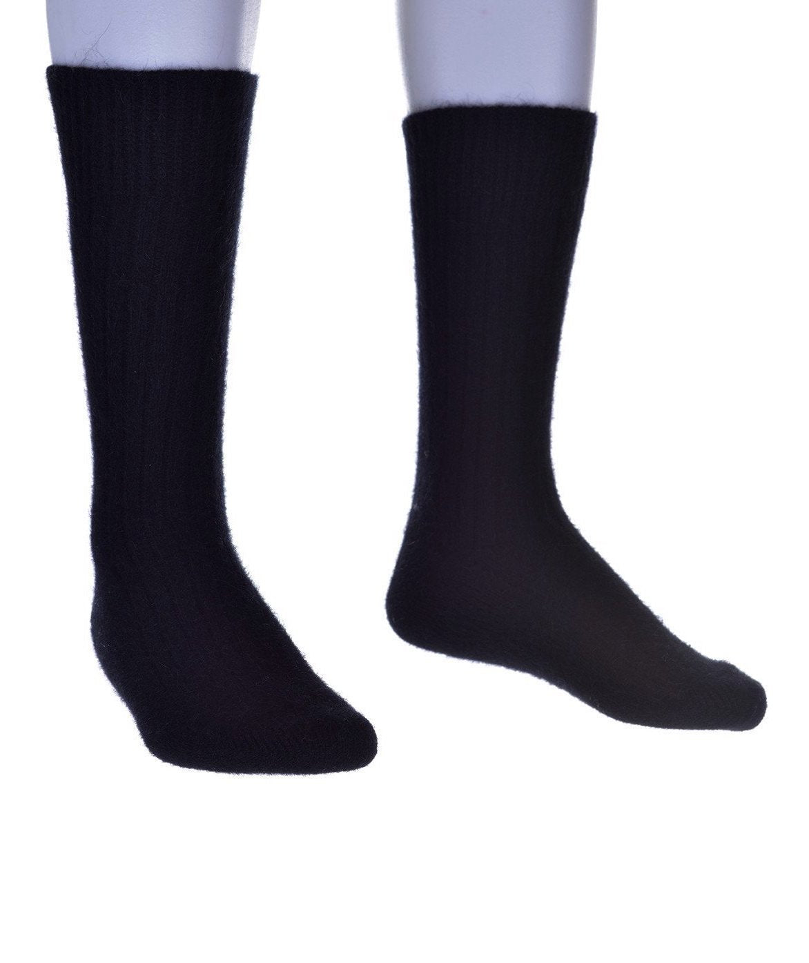 Black Merino Possum Rib Socks