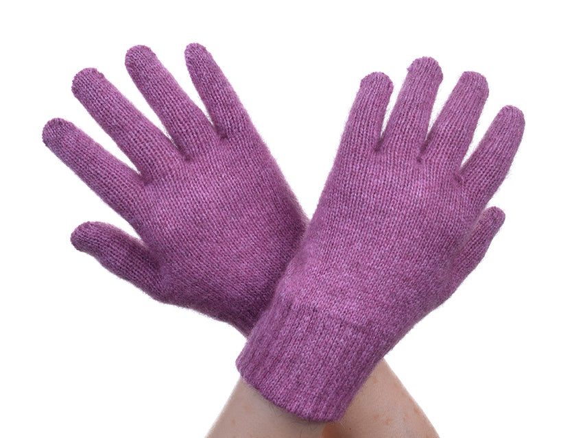 Heather Possum Merino and Silk Full Finger Gloves