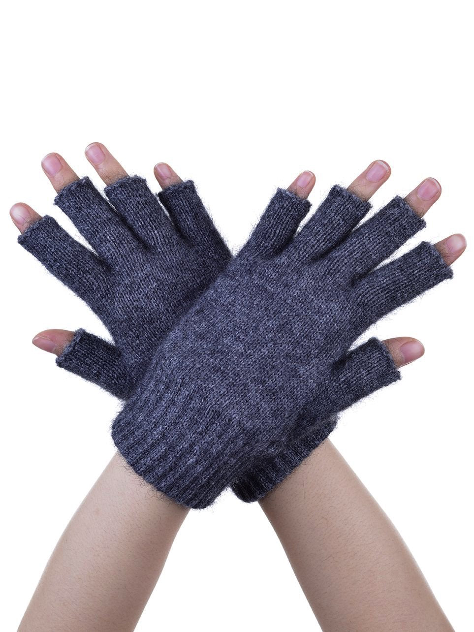 Pewter Possum Merino and Silk Fingerless Gloves