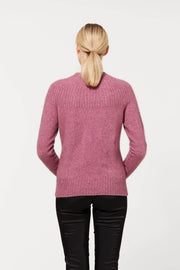 Heather Possum Merino Yoke Neck Cable Jacket Possum Merino