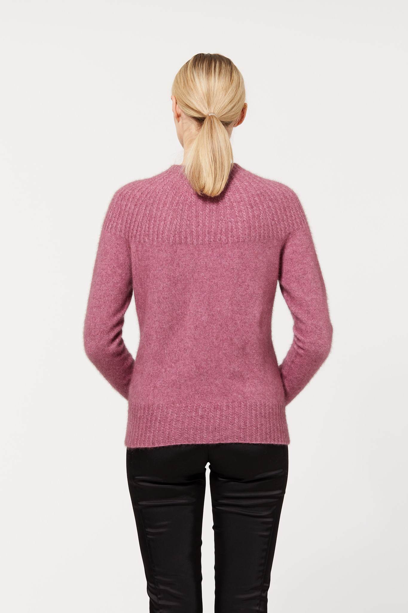Heather Possum Merino Yoke Neck Cable Jacket Possum Merino