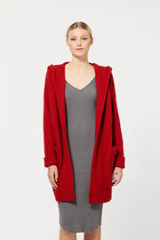 Red Possum Merino Oversize Hood Jacket Possum Merino