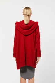 Red Possum Merino Oversize Hood Jacket Possum Merino