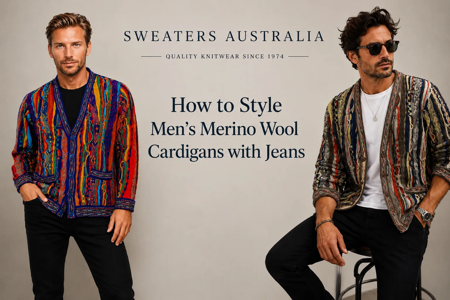 How to Style Men's Merino Wool Cardigan with Jeans