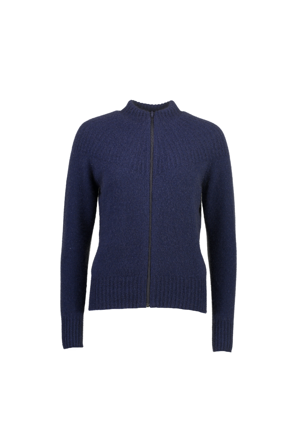 Navy McDonald Possum Merino Yoke Neck Cable Jacket