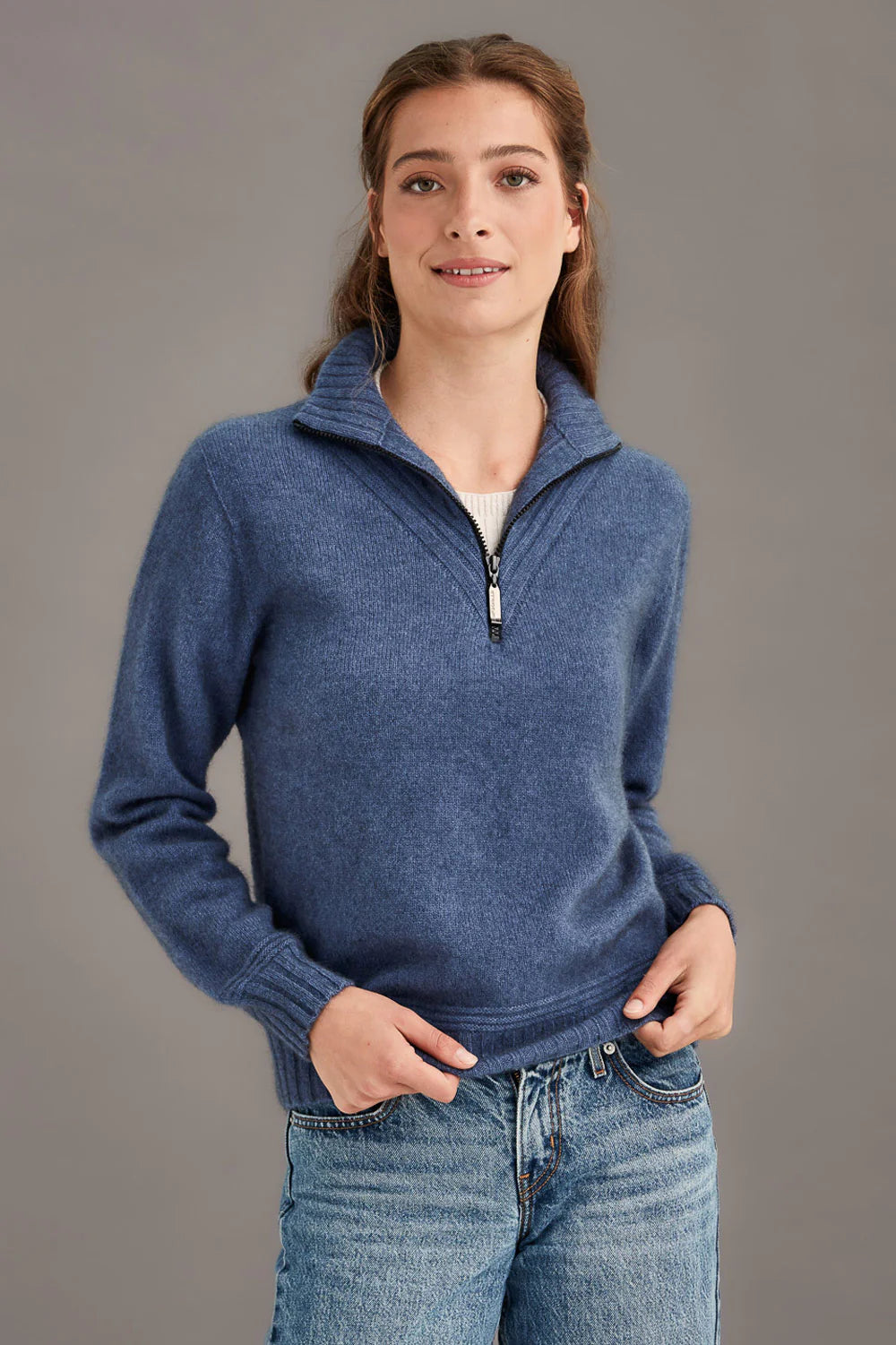 Orchid Possum Merino Qtr Zip Jumper
