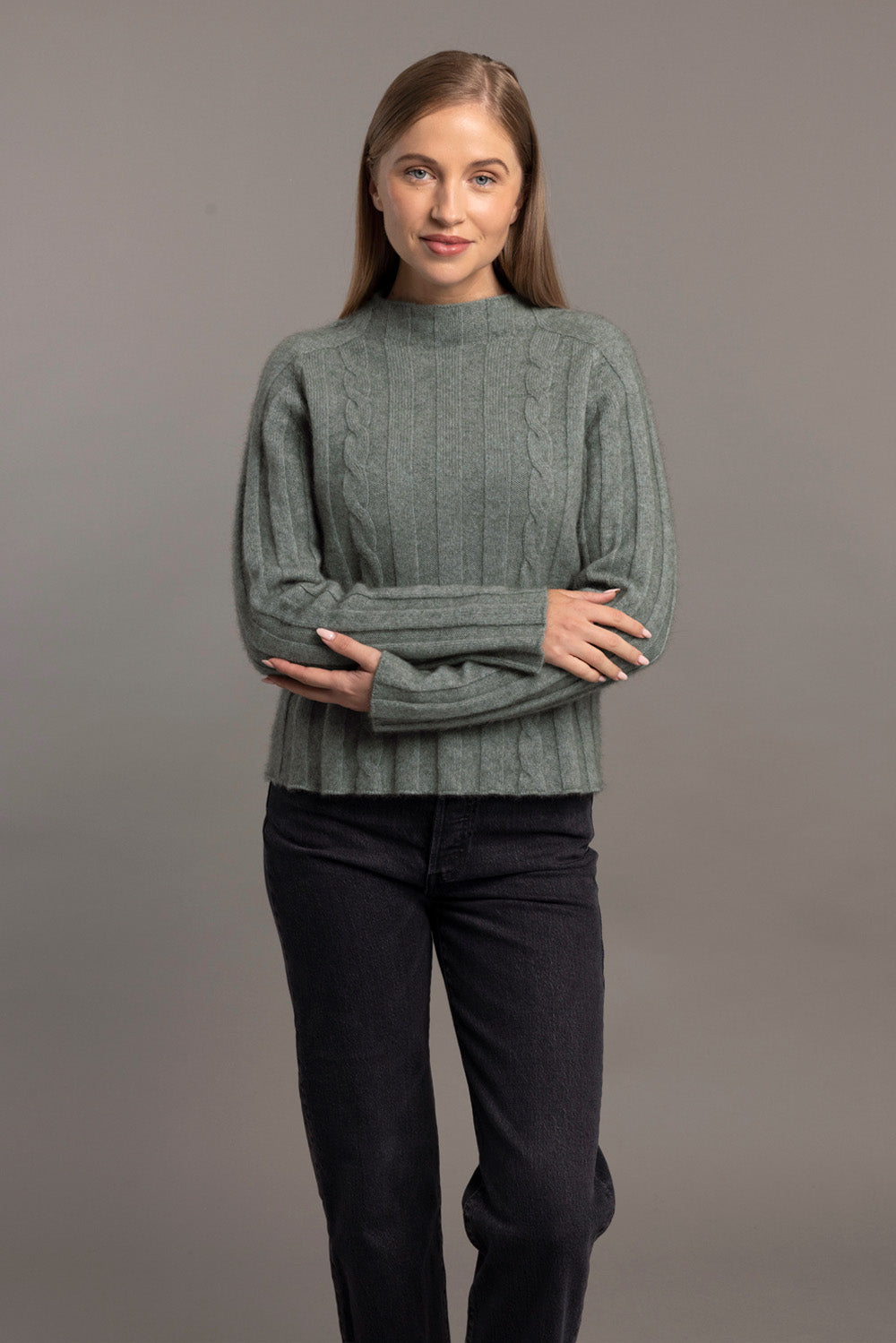 Mint - Possum Merino Cable Knit Jumper