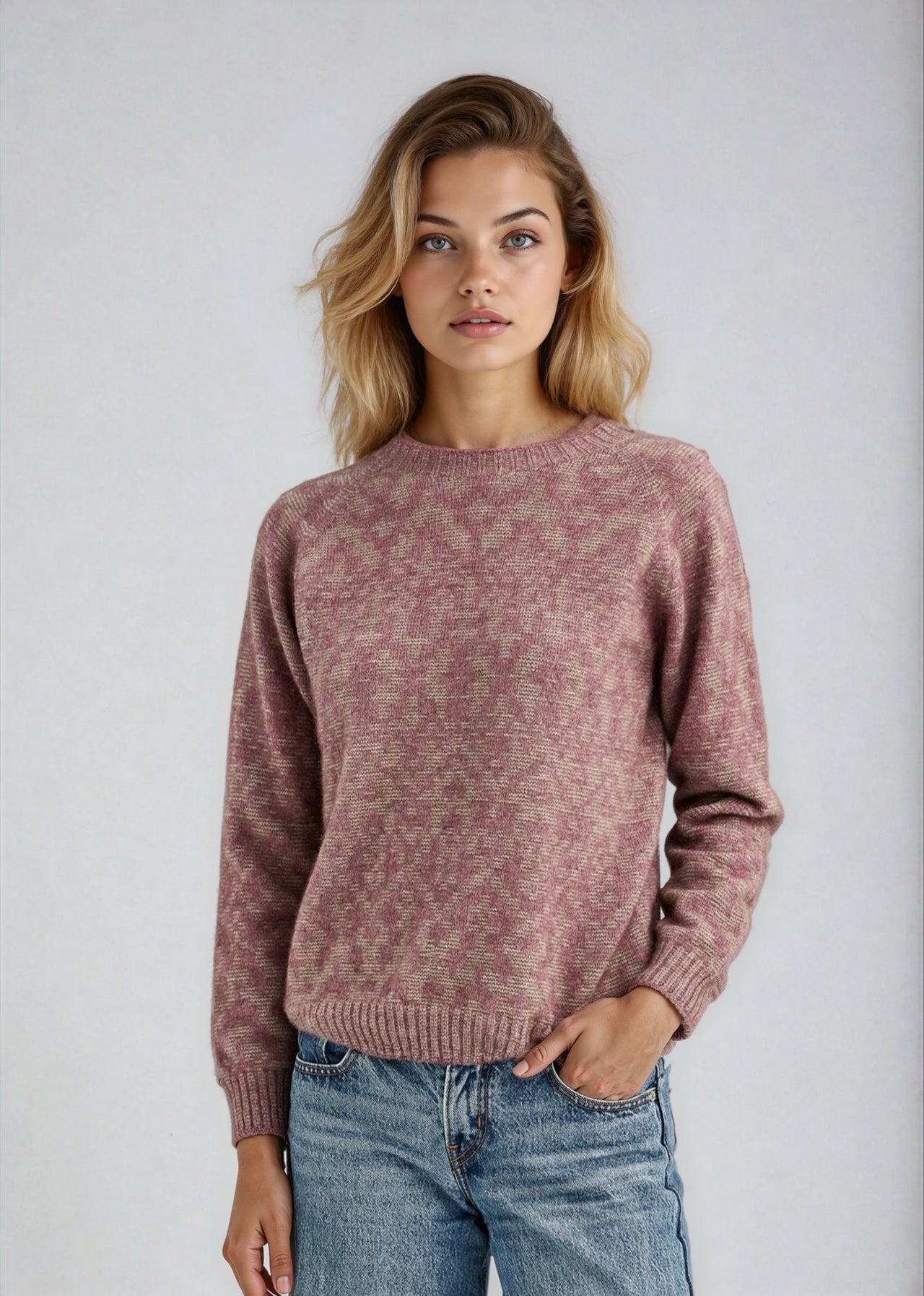 Heather - Possum Merino Fair Isle Sweater