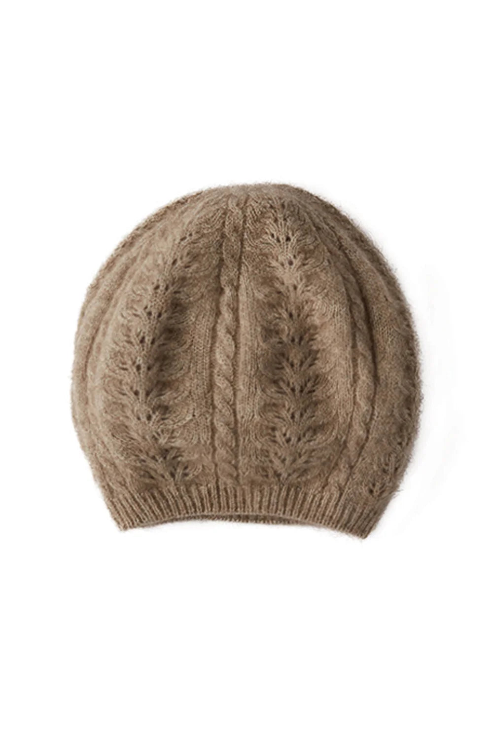 Mocha - Possum Merino Cable Beret