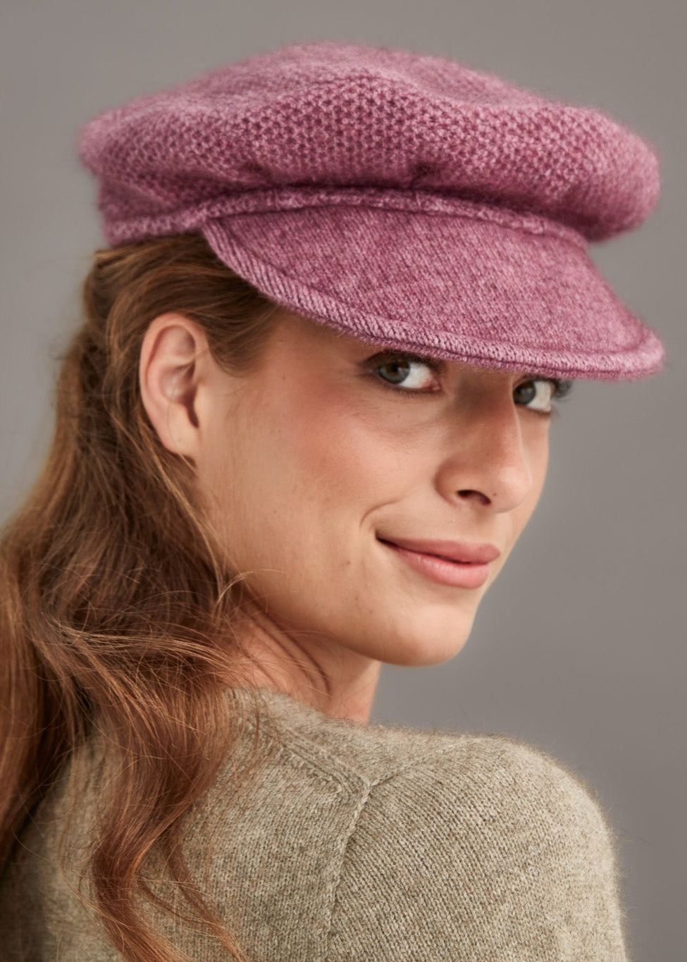 Heather Possum Merino Soft Peak Hat