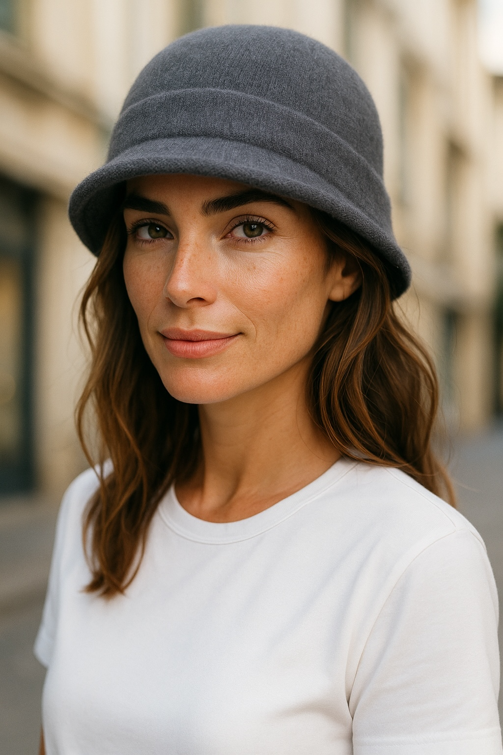 Pewter Possum Merino Beanie With Peak