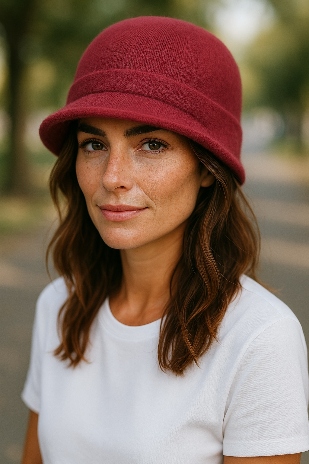 Red Possum Merino Beanie With Peak