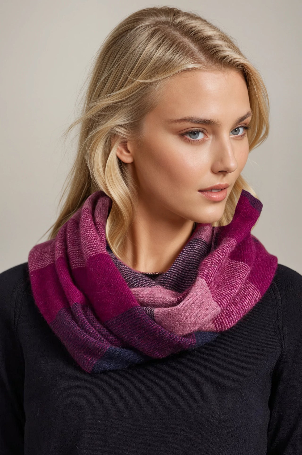 Berry Possum Merino Silk Ombre Snood