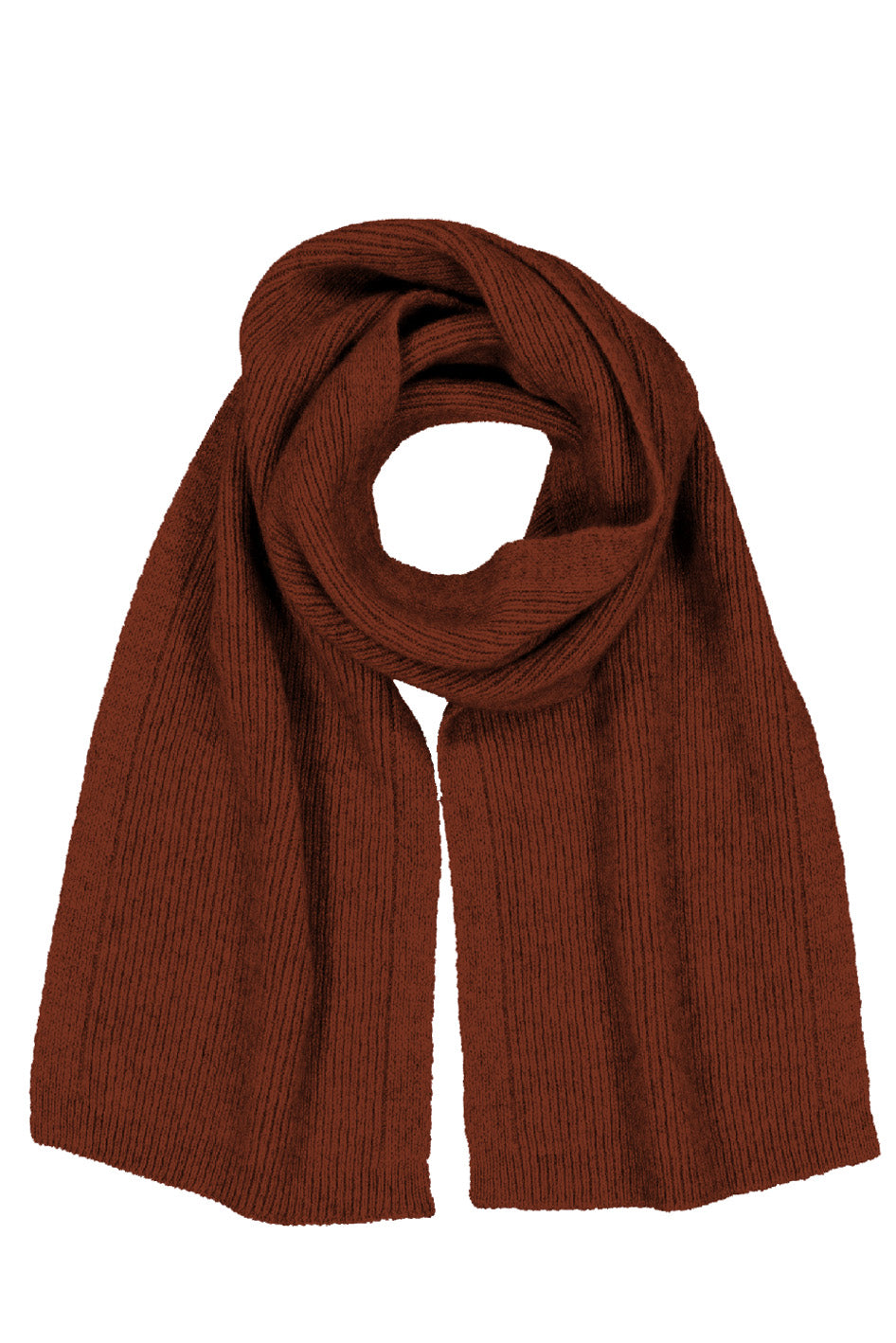 Spice Blue Fine Rib Possum Fur Merino Scarf