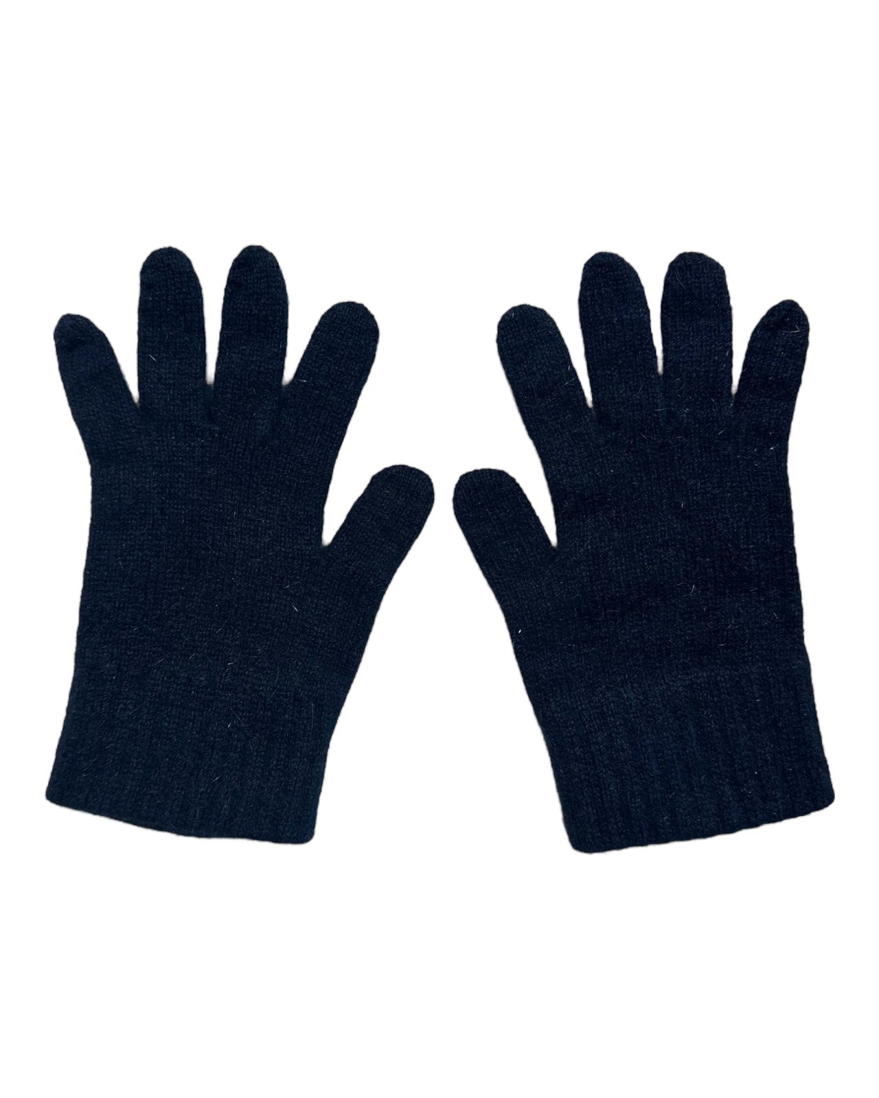 Navy Blue Possum Merino and Silk Full Finger Gloves