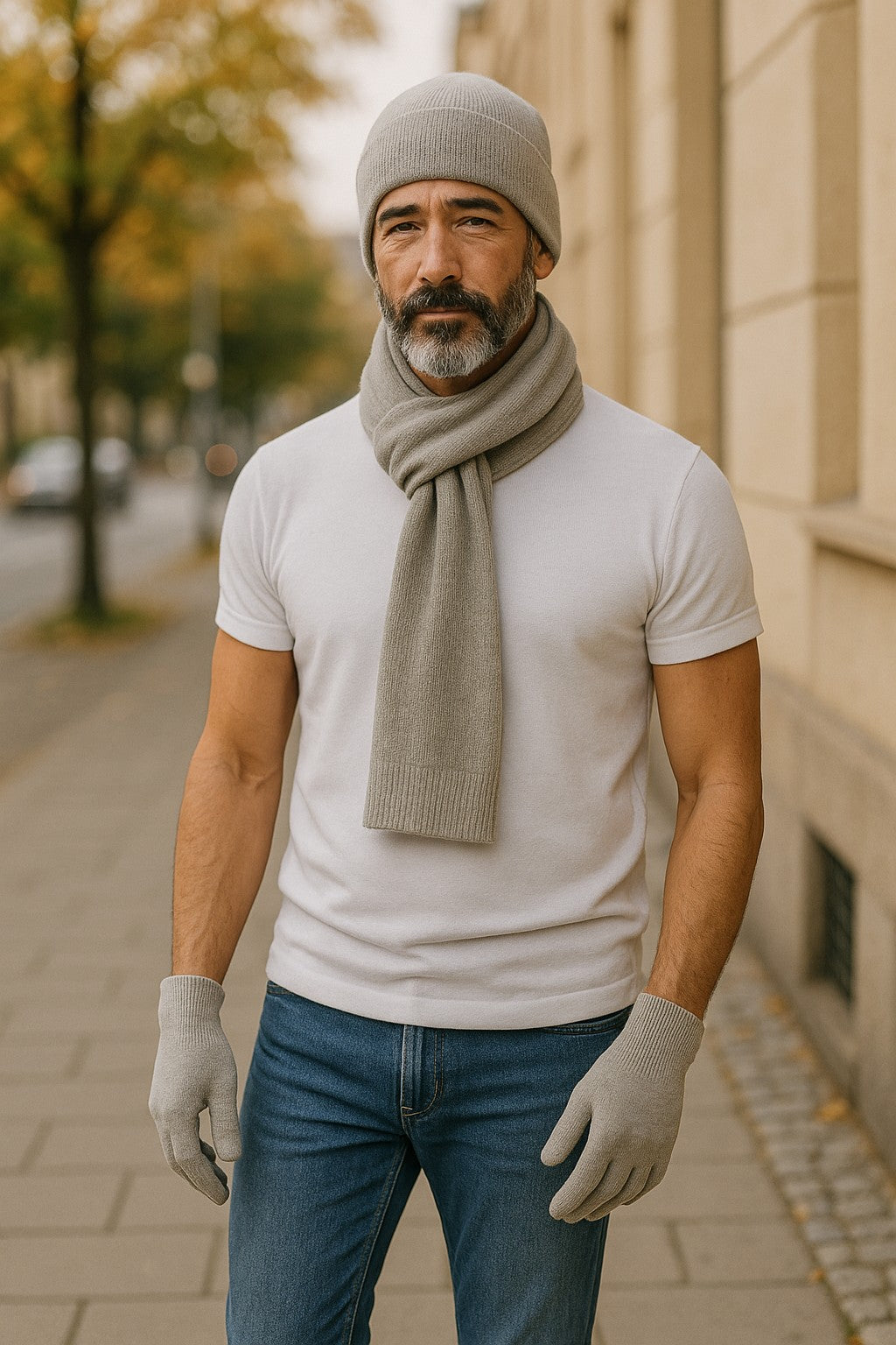 Possum Merino Beanie, Glove & Scarf Set - Mocha