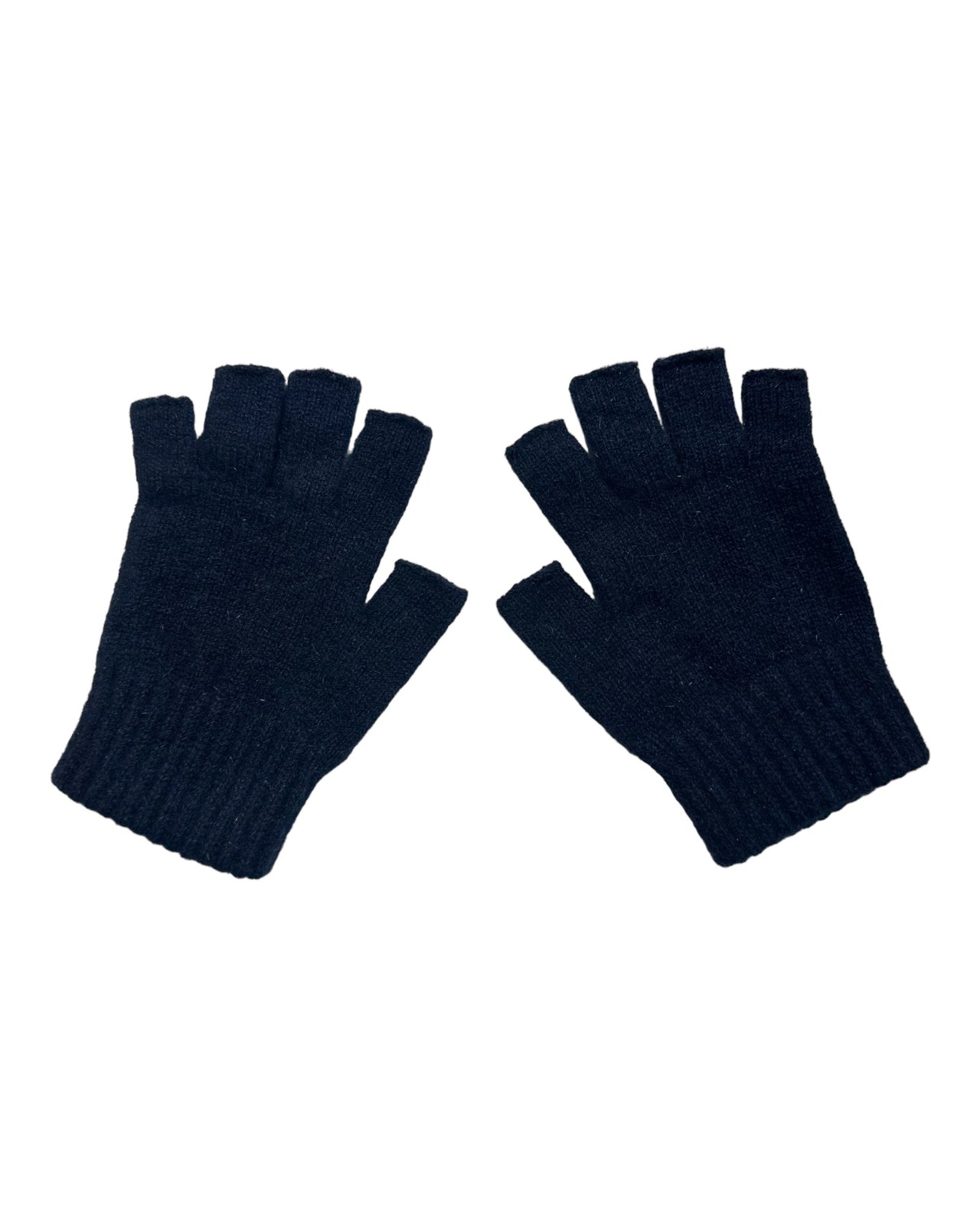 Navy Blue Possum Merino and Silk Fingerless Gloves