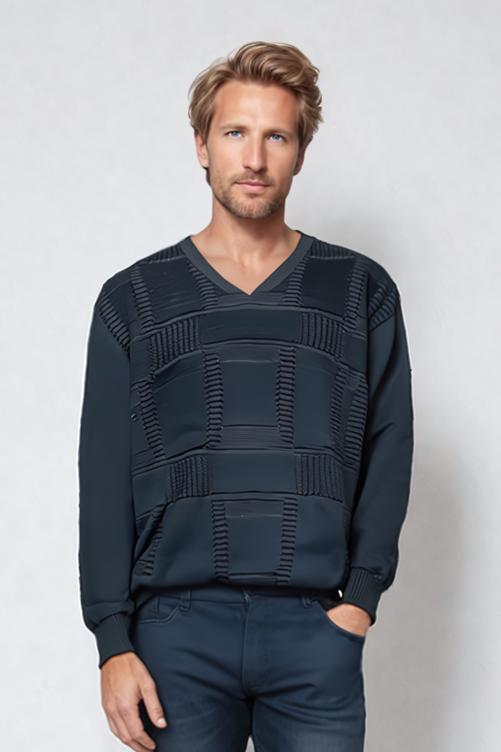 9273 Black V Neck Jumper - Tradewinds By Ansett