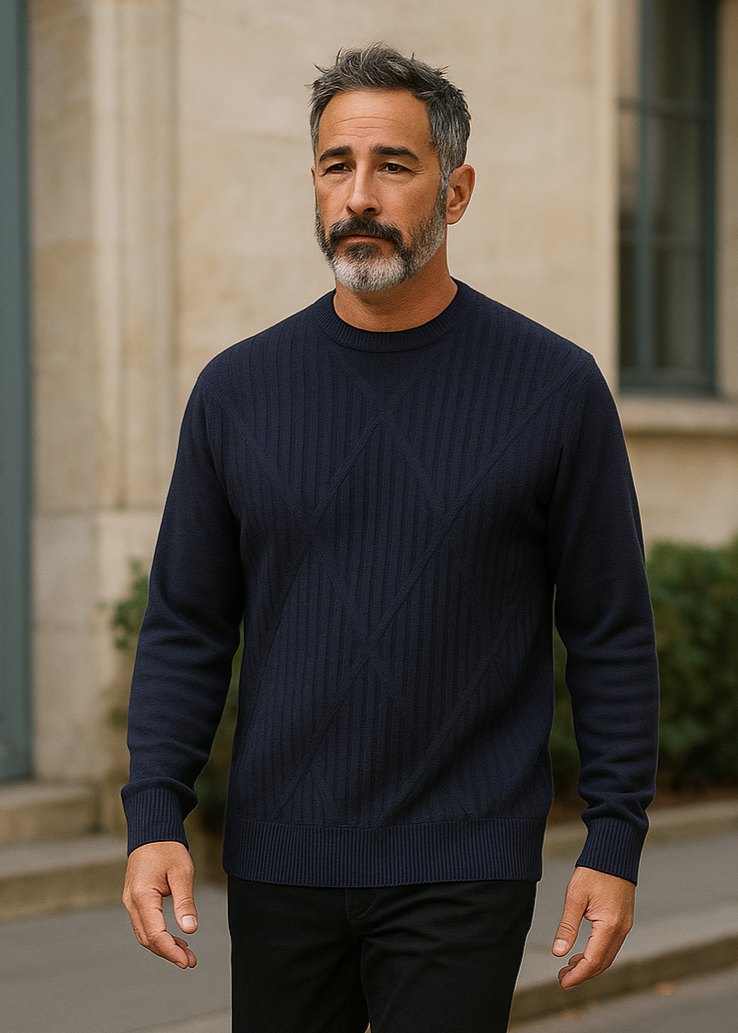 9422 Navy Crew Neck Jumper - Tradewinds By Ansett