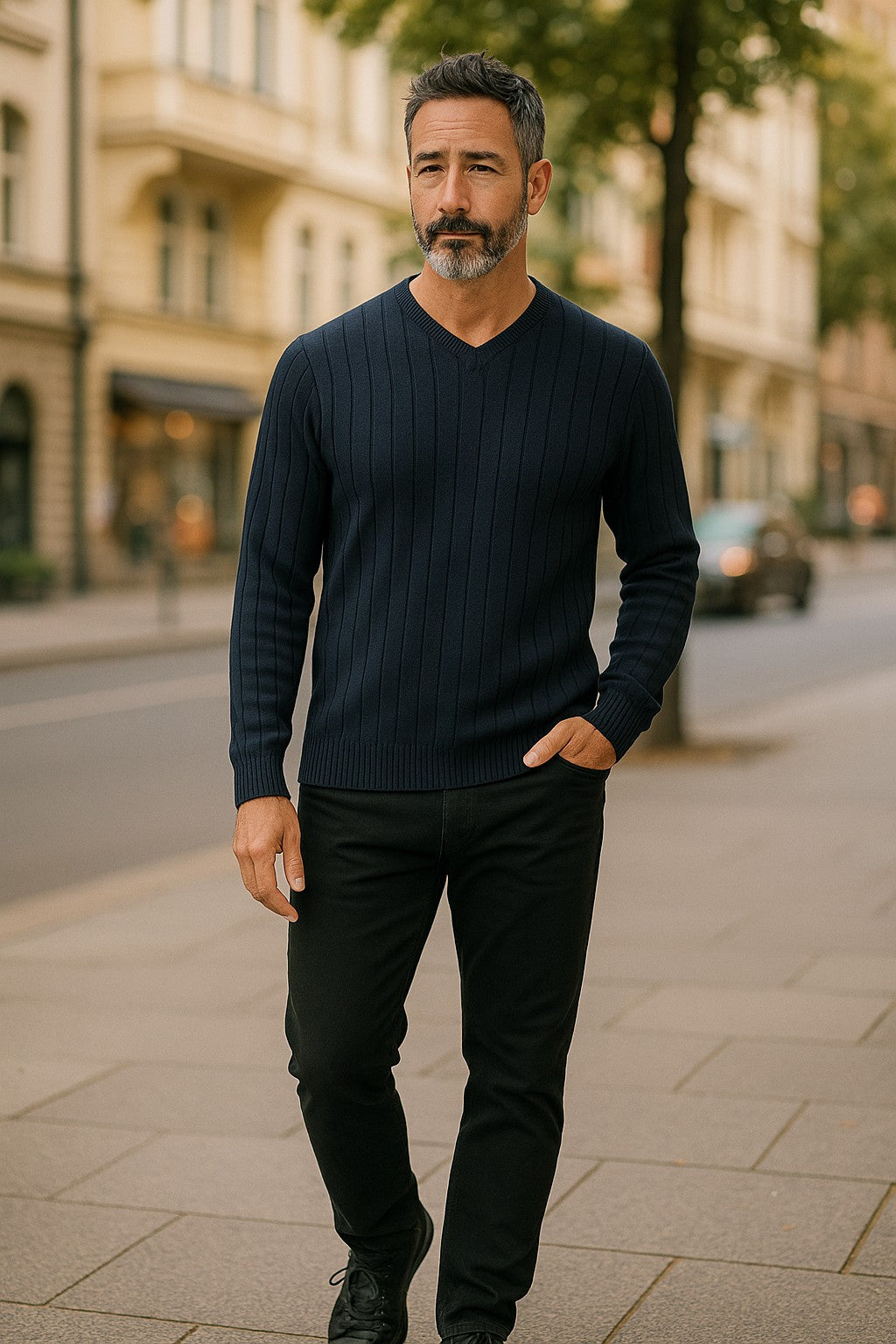 9493 Black V Neck Jumper - Tradewinds By Ansett