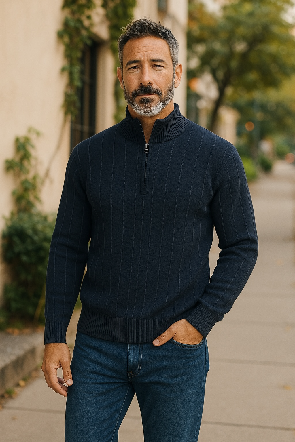 9905 Navy Half Zip Jumper - Tradewinds By Ansett