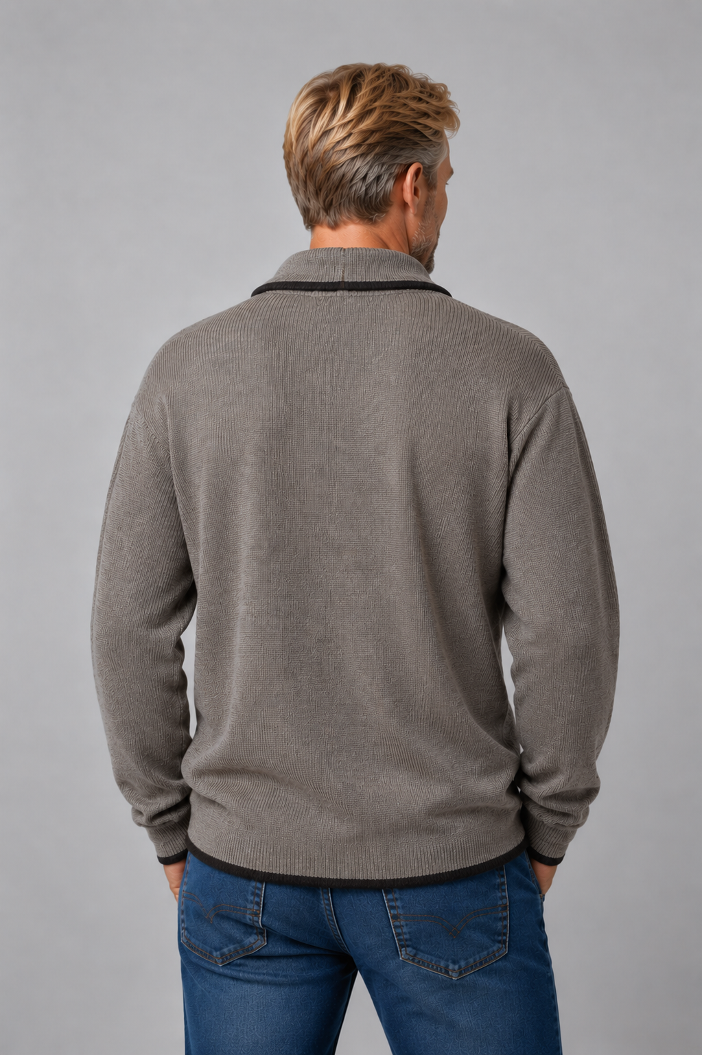 Ansett Wool Agate Shawl Neck Jumper