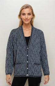 Wave - Black V Cardigan Geccu 3D Multi Colour