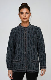 Wave - Black Ladies Long Cardigan Geccu 3D Multi Colour