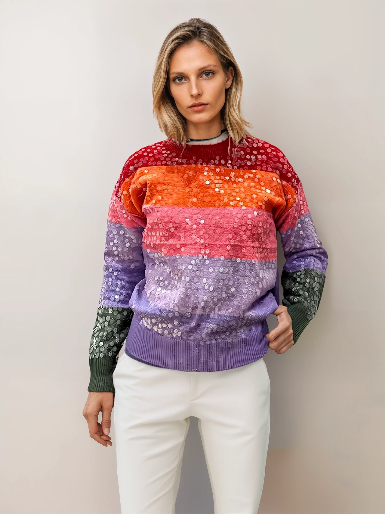 Multi Colour Crew Knit