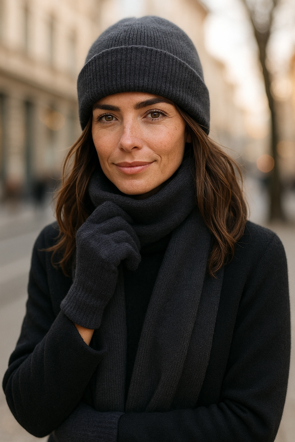 Possum Merino Beanie, Glove & Scarf Set - Charcoal