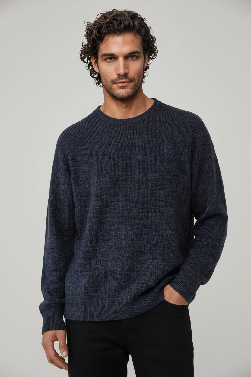 Charcoal Fisherman Rib Jumper - Tradewinds By Ansett