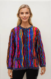 Force - Bright Ladies Long Cardigan Geccu 3D Multi Colour