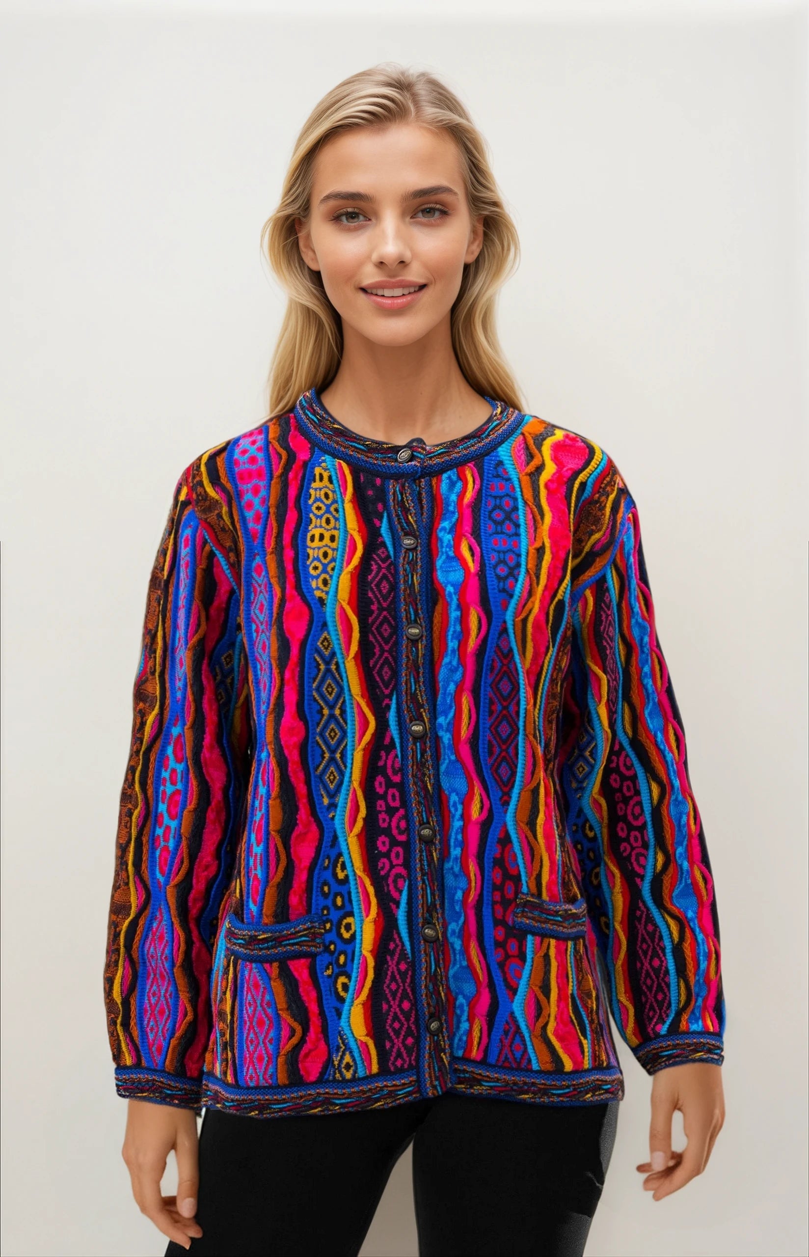 Force - Bright Ladies Long Cardigan Geccu 3D Multi Colour