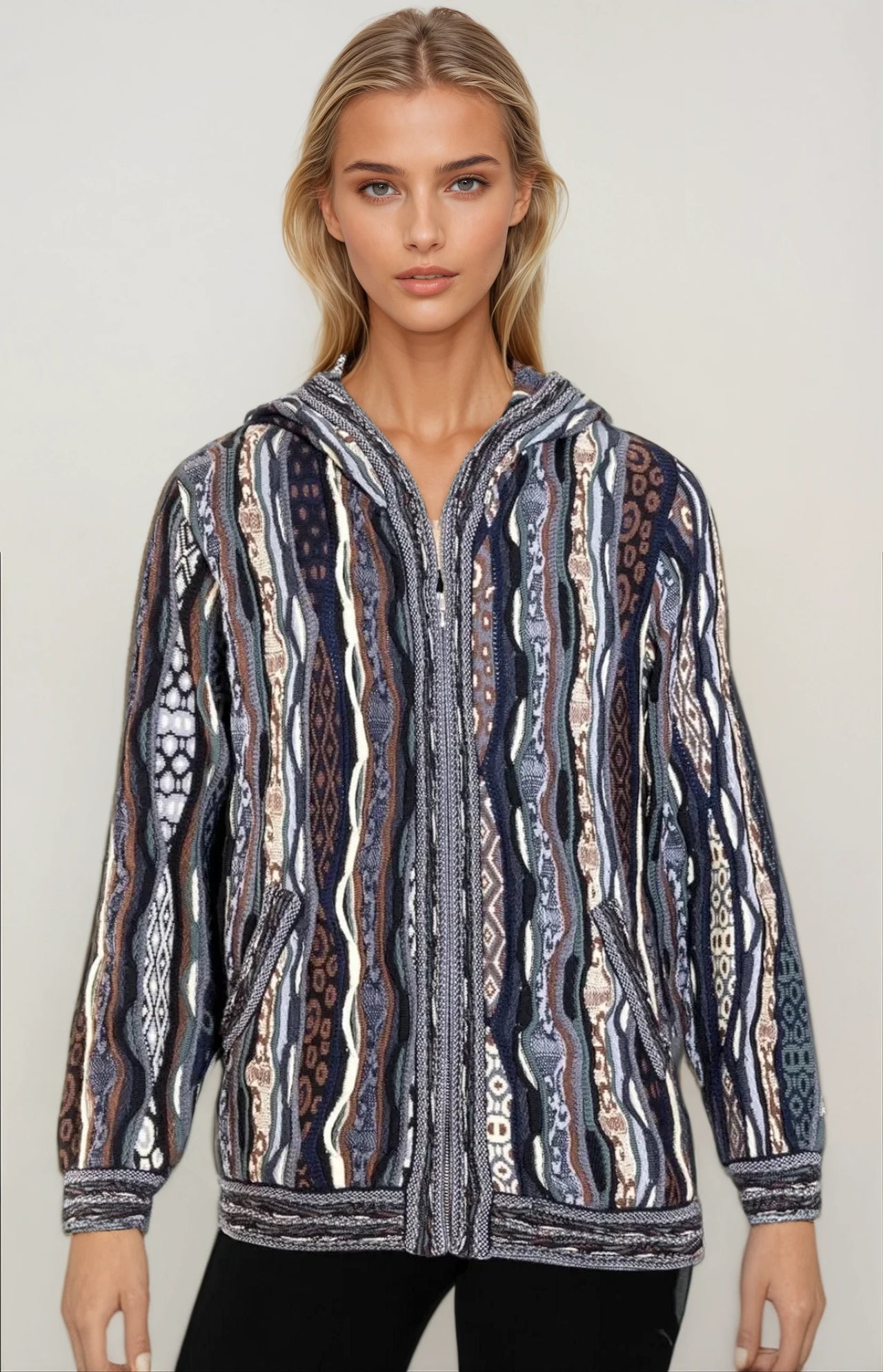 Force - Earth Zip Hood Sweater Jacket Merino Wool 3D Geccu Knitwear