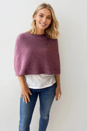 Heather Float Stitch Poncho Possum Merino