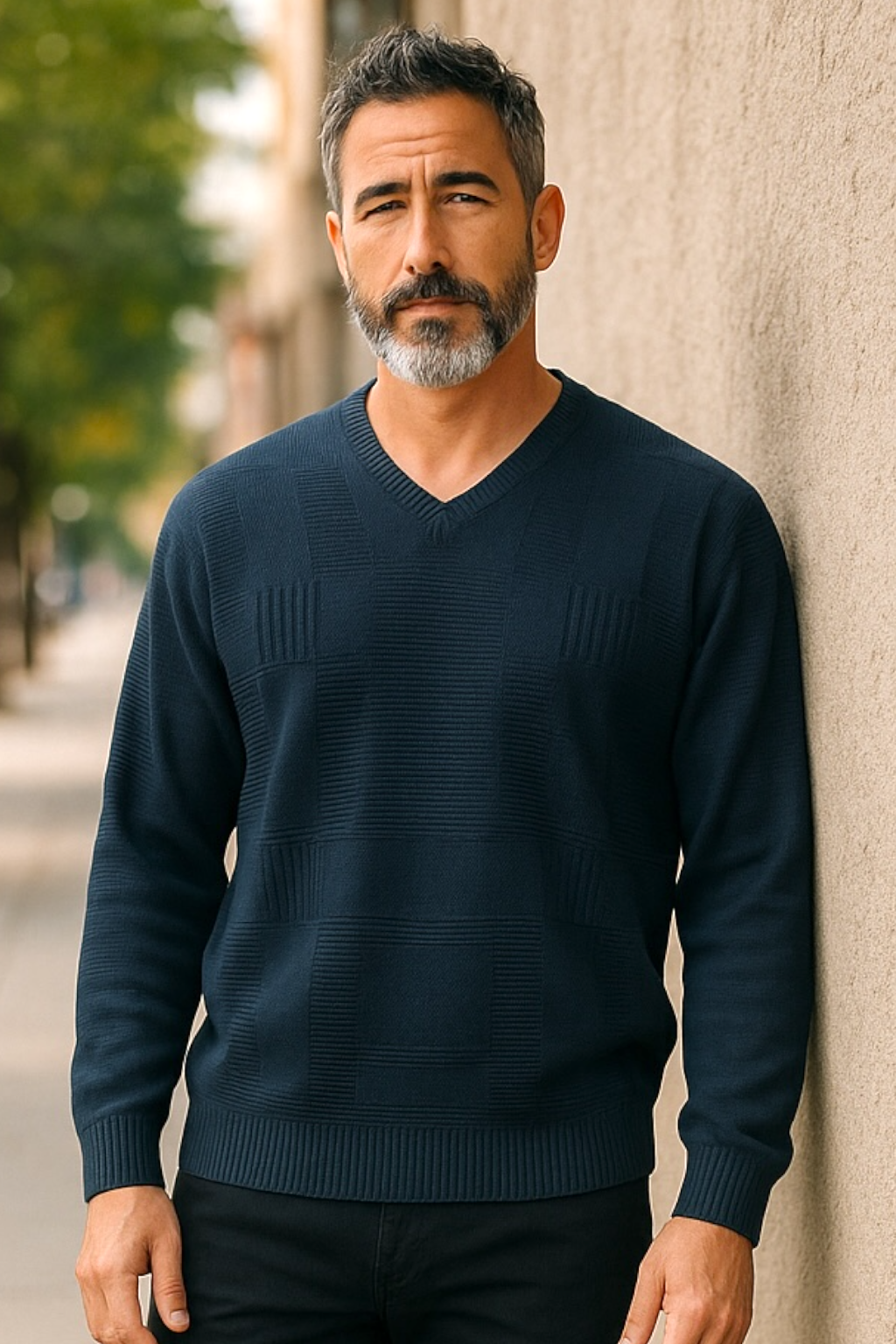 9273 Airforce Blue V Neck Jumper - Tradewinds By Ansett