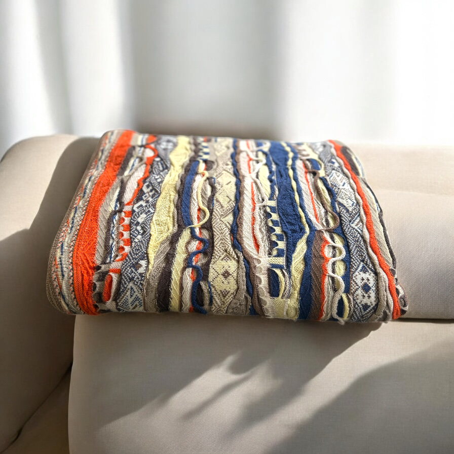 Uluru Camel Blanket Throw Merino Wool 3D Geccu Knitwear
