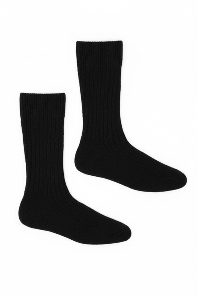 Black Merino Possum Rib Socks