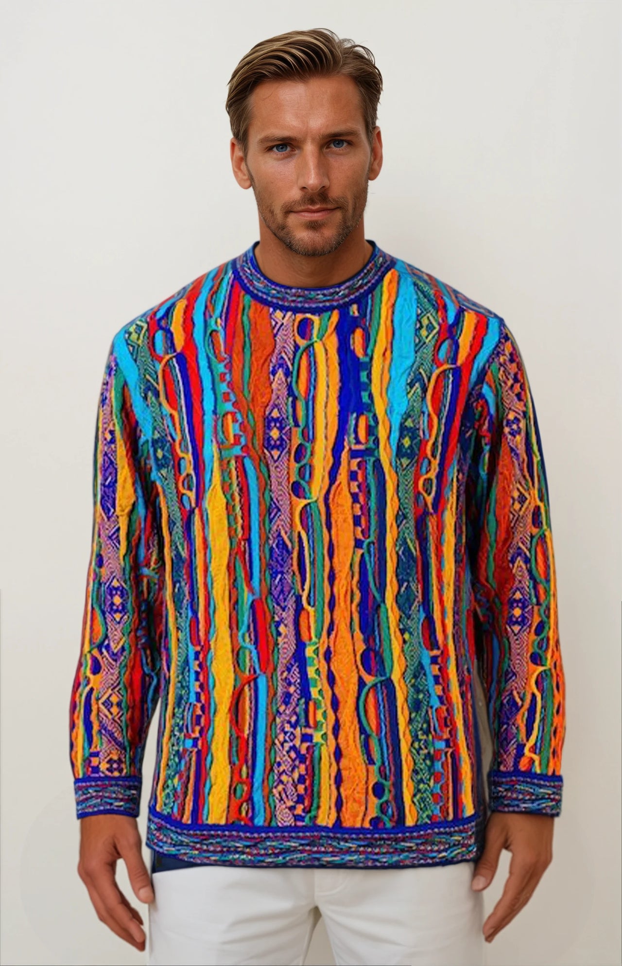 Kanga - Bright Sweater Jumper  Merino Wool 3D Geccu Knitwear