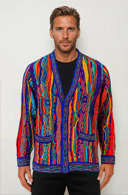 Kanga - Bright V Cardigan Geccu 3D Multi Colour