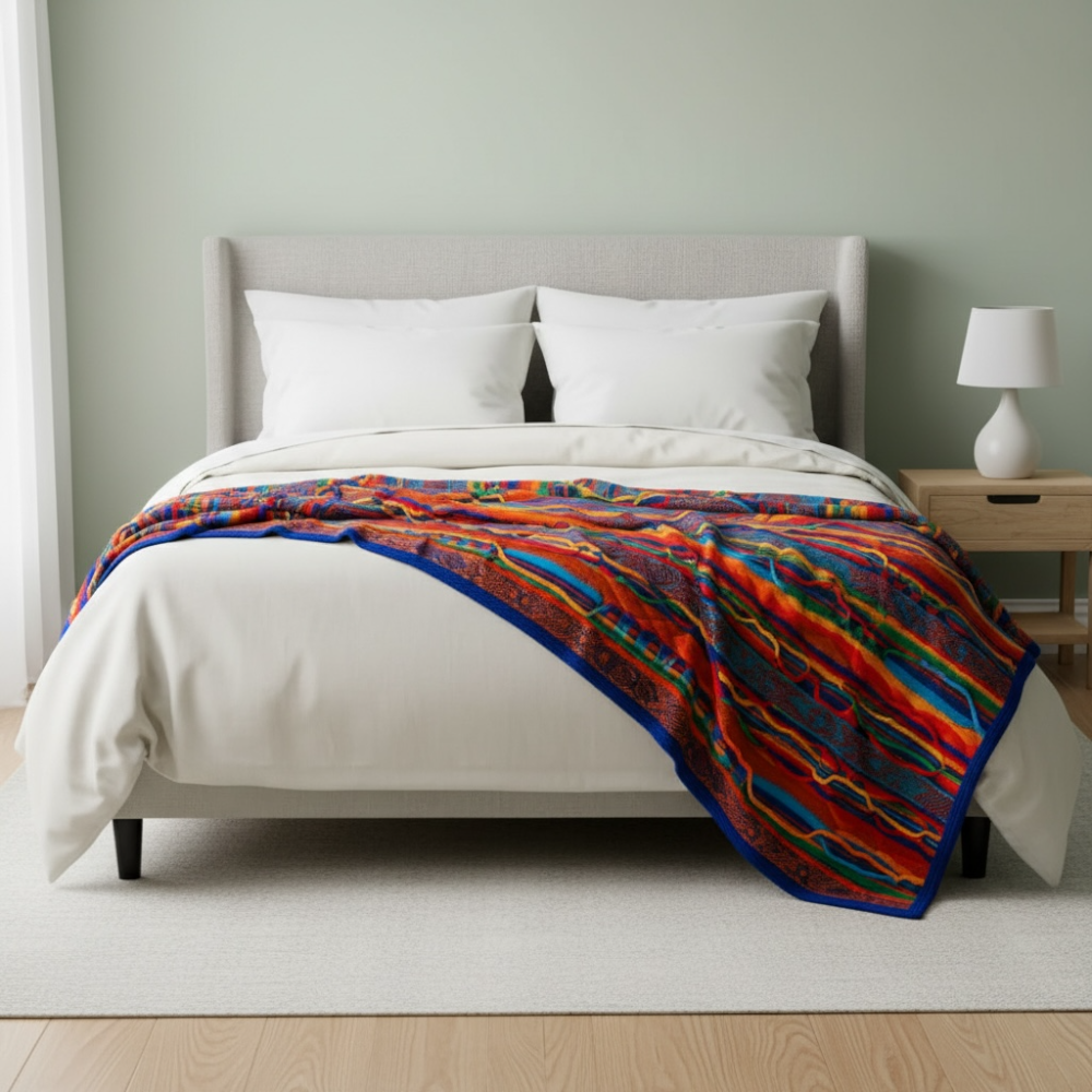 Kanga Blanket Throw Merino Wool 3D Geccu Knitwear