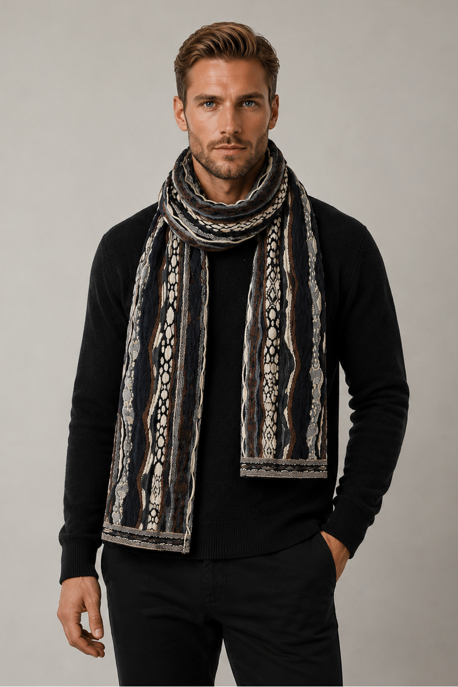 Geccu Men's Colourful Merino Wool Scarf - Force Earth