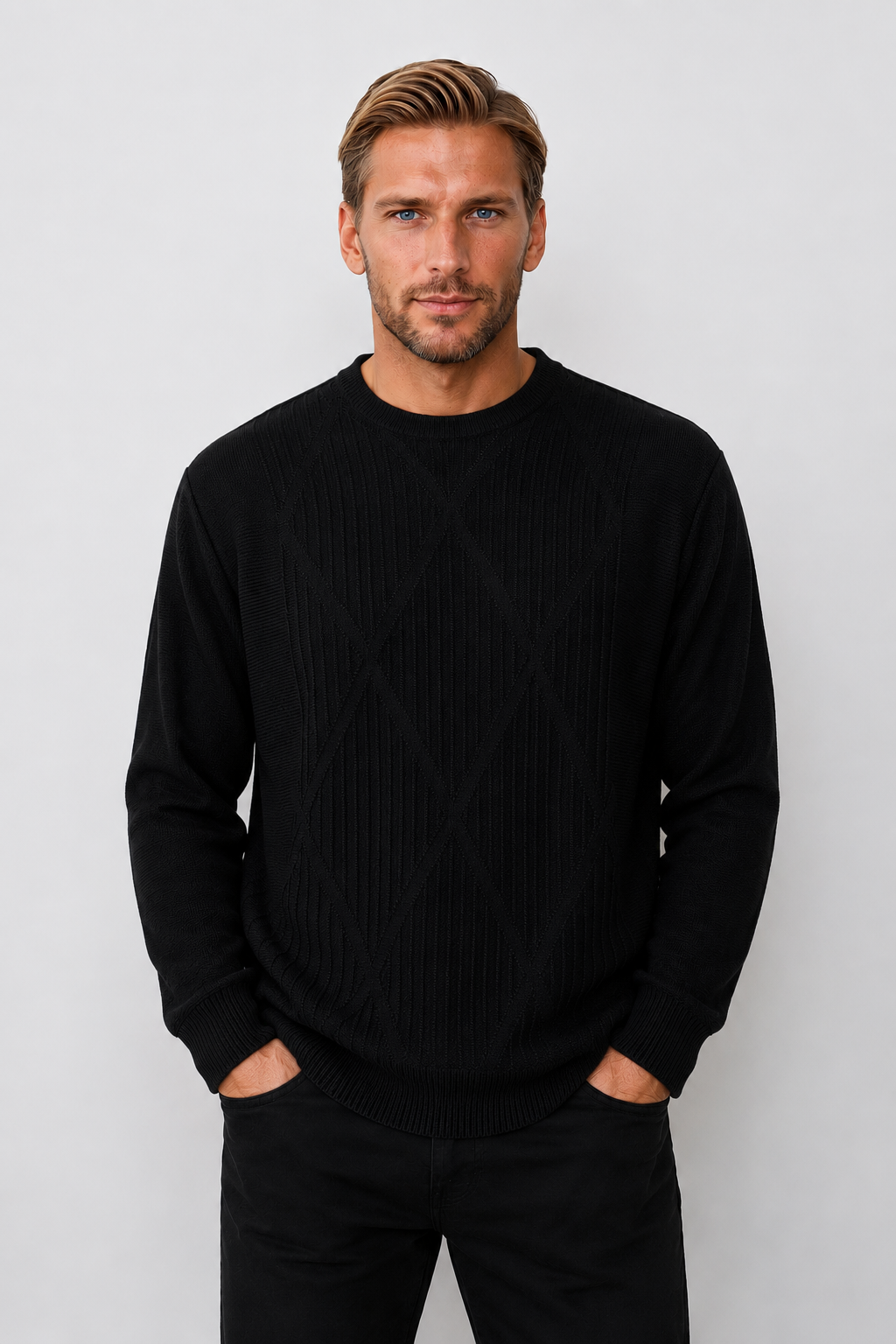 9422 Black Crew Neck Jumper - Tradewinds By Ansett