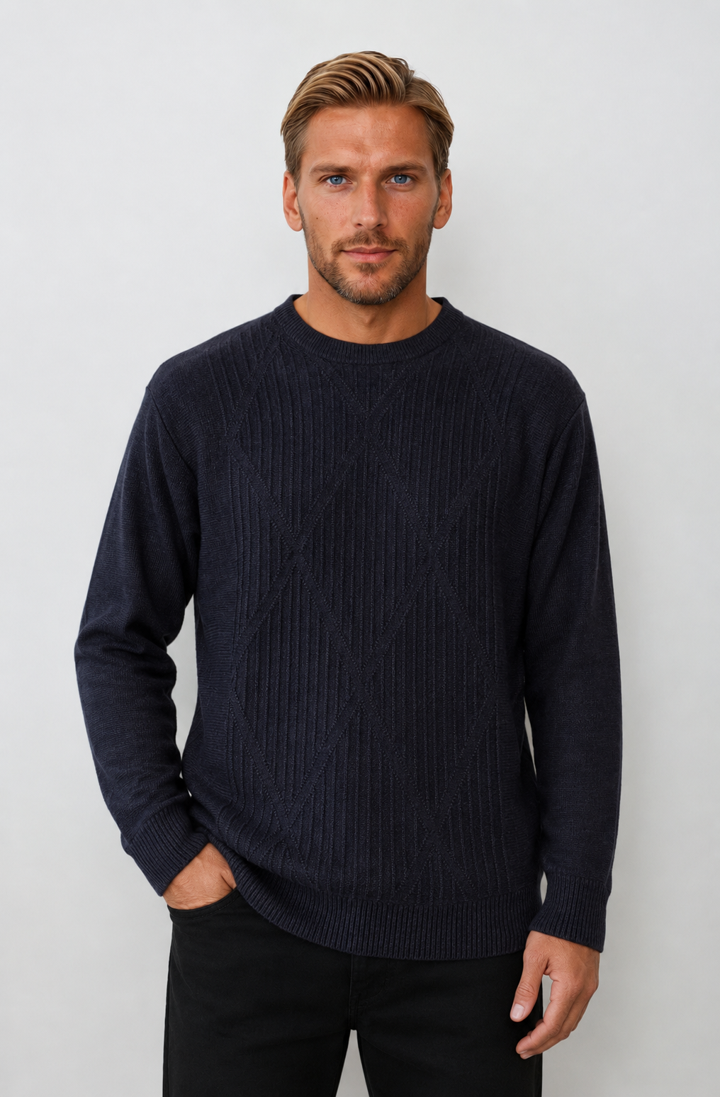 9422 Charcoal Crew Neck Jumper - Tradewinds By Ansett